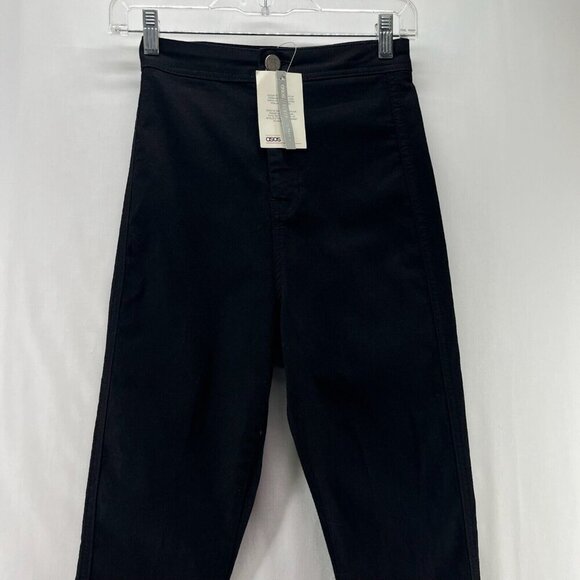 Asos Denim Skinny Jeans Womens Sz 26/38 US 4 Tall Streth High Rise Stretch Black - Picture 3 of 10